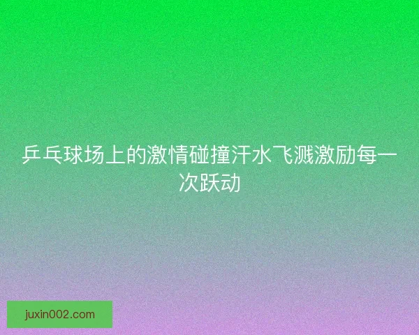 乒乓球场上的激情碰撞汗水飞溅激励每一次跃动