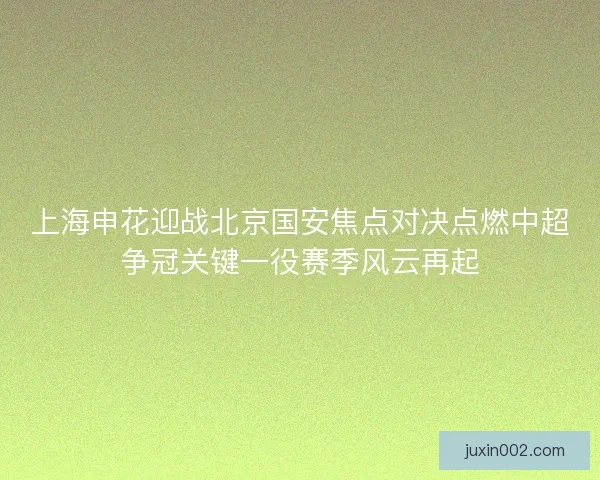 上海申花迎战北京国安焦点对决点燃中超争冠关键一役赛季风云再起 上海申花迎战北京国安焦点对决点燃中超争冠关键一役赛季风云再起